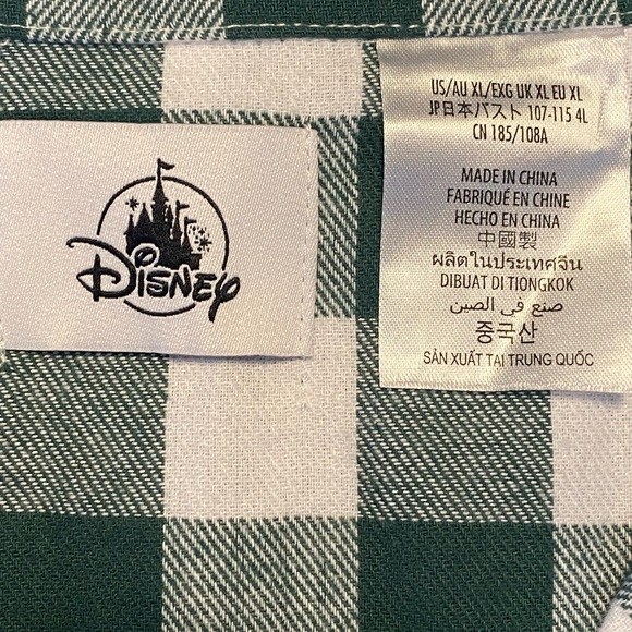 Disney Minnie & Daisy Holiday Sleep Wear Green/White Plaid Pajama Top Women’s XL - Picture 6 of 12